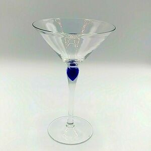 Teardrop cobalt blue Martini Glass.